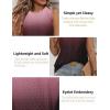 Zeagoo Tank Tops for Women Sleeveless Eyelet Shirts High Neck Cute Summer Top Loose Fit S-XXL(08-ombre Pink)