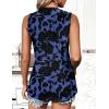 Zeagoo Tank Tops for Women Sleeveless Eyelet Shirts High Neck Cute Summer Top Loose Fit S-XXL(10-floral Dark Blue)