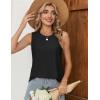 Zeagoo Tank Tops for Women Sleeveless Eyelet Shirts High Neck Cute Summer Top Loose Fit S-XXL(Black)
