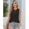 Zeagoo Tank Tops for Women Sleeveless Eyelet Shirts High Neck Cute Summer Top Loose Fit S-XXL(Black)