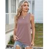 Zeagoo Tank Tops for Women Sleeveless Eyelet Shirts High Neck Cute Summer Top Loose Fit S-XXL(Dusty Pink)