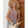 Zeagoo Tank Tops for Women Sleeveless Eyelet Shirts High Neck Cute Summer Top Loose Fit S-XXL(Dusty Pink)