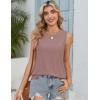 Zeagoo Tank Tops for Women Sleeveless Eyelet Shirts High Neck Cute Summer Top Loose Fit S-XXL(Dusty Pink)