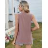 Zeagoo Tank Tops for Women Sleeveless Eyelet Shirts High Neck Cute Summer Top Loose Fit S-XXL(Dusty Pink)