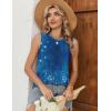 Zeagoo Tank Tops for Women Sleeveless Eyelet Shirts High Neck Cute Summer Top Loose Fit S-XXL(Floral Mz845)