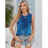 Zeagoo Tank Tops for Women Sleeveless Eyelet Shirts High Neck Cute Summer Top Loose Fit S-XXL(Floral Mz845)