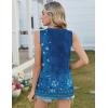 Zeagoo Tank Tops for Women Sleeveless Eyelet Shirts High Neck Cute Summer Top Loose Fit S-XXL(Floral Mz845)