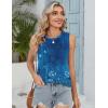 Zeagoo Tank Tops for Women Sleeveless Eyelet Shirts High Neck Cute Summer Top Loose Fit S-XXL(Floral Mz845)
