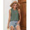 Zeagoo Tank Tops for Women Sleeveless Eyelet Shirts High Neck Cute Summer Top Loose Fit S-XXL(Green)