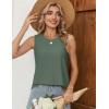 Zeagoo Tank Tops for Women Sleeveless Eyelet Shirts High Neck Cute Summer Top Loose Fit S-XXL(Green)
