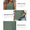 Zeagoo Tank Tops for Women Sleeveless Eyelet Shirts High Neck Cute Summer Top Loose Fit S-XXL(Green)