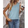 Zeagoo Tank Tops for Women Sleeveless Eyelet Shirts High Neck Cute Summer Top Loose Fit S-XXL(Light Blue)
