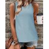 Zeagoo Tank Tops for Women Sleeveless Eyelet Shirts High Neck Cute Summer Top Loose Fit S-XXL(Light Blue)