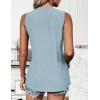 Zeagoo Tank Tops for Women Sleeveless Eyelet Shirts High Neck Cute Summer Top Loose Fit S-XXL(Light Blue)