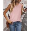 Zeagoo Tank Tops for Women Sleeveless Eyelet Shirts High Neck Cute Summer Top Loose Fit S-XXL(Pink)