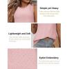 Zeagoo Tank Tops for Women Sleeveless Eyelet Shirts High Neck Cute Summer Top Loose Fit S-XXL(Pink)