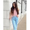 Zeagoo Tank Tops for Women Sleeveless Eyelet Shirts High Neck Cute Summer Top Loose Fit S-XXL(Pink)