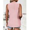 Zeagoo Tank Tops for Women Sleeveless Eyelet Shirts High Neck Cute Summer Top Loose Fit S-XXL(Pink)