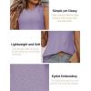 Zeagoo Tank Tops for Women Sleeveless Eyelet Shirts High Neck Cute Summer Top Loose Fit S-XXL(Purple)