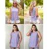 Zeagoo Tank Tops for Women Sleeveless Eyelet Shirts High Neck Cute Summer Top Loose Fit S-XXL(Purple)