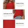 Zeagoo Tank Tops for Women Sleeveless Eyelet Shirts High Neck Cute Summer Top Loose Fit S-XXL(Red)