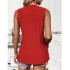 Zeagoo Tank Tops for Women Sleeveless Eyelet Shirts High Neck Cute Summer Top Loose Fit S-XXL(Red)