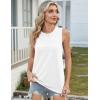 Zeagoo Tank Tops for Women Sleeveless Eyelet Shirts High Neck Cute Summer Top Loose Fit S-XXL(White)