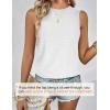 Zeagoo Tank Tops for Women Sleeveless Eyelet Shirts High Neck Cute Summer Top Loose Fit S-XXL(White)