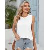 Zeagoo Tank Tops for Women Sleeveless Eyelet Shirts High Neck Cute Summer Top Loose Fit S-XXL(White)