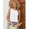 Zeagoo Tank Tops for Women Sleeveless Eyelet Shirts High Neck Cute Summer Top Loose Fit S-XXL(White)