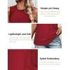 Zeagoo Tank Tops for Women Sleeveless Eyelet Shirts High Neck Cute Summer Top Loose Fit S-XXL(Z-maroon Red)