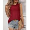 Zeagoo Tank Tops for Women Sleeveless Eyelet Shirts High Neck Cute Summer Top Loose Fit S-XXL(Z-maroon Red)