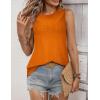 Zeagoo Tank Tops for Women Sleeveless Eyelet Shirts High Neck Cute Summer Top Loose Fit S-XXL(Z-orange)