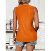 Zeagoo Tank Tops for Women Sleeveless Eyelet Shirts High Neck Cute Summer Top Loose Fit S-XXL(Z-orange)