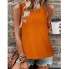Zeagoo Tank Tops for Women Sleeveless Eyelet Shirts High Neck Cute Summer Top Loose Fit S-XXL(Z-orange)