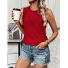 Zeagoo Tank Tops for Women Sleeveless Eyelet Shirts High Neck Cute Summer Top Loose Fit S-XXL(Z-wine Red)