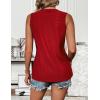 Zeagoo Tank Tops for Women Sleeveless Eyelet Shirts High Neck Cute Summer Top Loose Fit S-XXL(Z-wine Red)