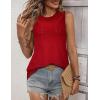 Zeagoo Tank Tops for Women Sleeveless Eyelet Shirts High Neck Cute Summer Top Loose Fit S-XXL(Z-wine Red)