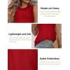 Zeagoo Tank Tops for Women Sleeveless Eyelet Shirts High Neck Cute Summer Top Loose Fit S-XXL(Z-wine Red)
