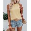 Zeagoo Tank Tops for Women Sleeveless Eyelet Shirts High Neck Cute Summer Top Loose Fit S-XXL(Z-yellow)