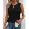 Zeagoo Tops for Women Trendy 2024 Tank Tops Keyhole Neck Sleeveless Blouses Summer Business Casual Basic Shirts(Black)