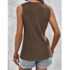 Zeagoo Tops for Women Trendy 2024 Tank Tops Keyhole Neck Sleeveless Blouses Summer Business Casual Basic Shirts(Brown)