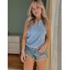 Zeagoo Tops for Women Trendy 2024 Tank Tops Keyhole Neck Sleeveless Blouses Summer Business Casual Basic Shirts(Sky Blue)