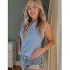 Zeagoo Tops for Women Trendy 2024 Tank Tops Keyhole Neck Sleeveless Blouses Summer Business Casual Basic Shirts(Sky Blue)
