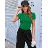 Zeagoo Women Crewneck Slim Fitted Short Sleeve T Shirts Cute Stretchy Bodycon Basic Tee Tops(Green)