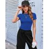 Zeagoo Women Crewneck Slim Fitted Short Sleeve T Shirts Cute Stretchy Bodycon Basic Tee Tops(Short Sleeve Sky Blue)