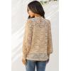 Zeagoo Women Lace Tops Long Sleeves Mock Neck Casual Dressy Tops with Separable Camisole Sexy Blouses Shirts 2 PCS Set(Khaki)