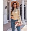 Zeagoo Women Lace Tops Long Sleeves Mock Neck Casual Dressy Tops with Separable Camisole Sexy Blouses Shirts 2 PCS Set(Khaki)