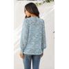 Zeagoo Women Lace Tops Long Sleeves Mock Neck Casual Dressy Tops with Separable Camisole Sexy Blouses Shirts 2 PCS Set(Light Blue)