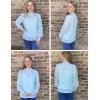 Zeagoo Women Lace Tops Long Sleeves Mock Neck Casual Dressy Tops with Separable Camisole Sexy Blouses Shirts 2 PCS Set(Light Blue)